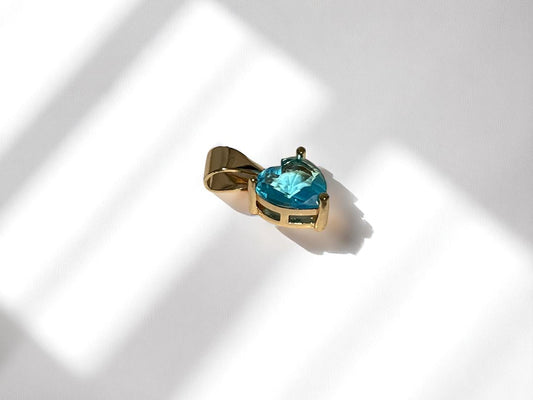 Dije Corazon Aquamarina